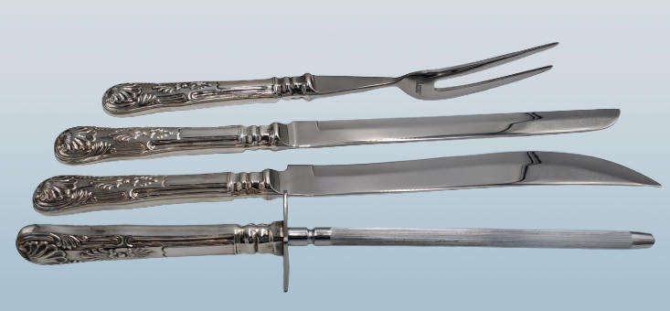 4 Pc Vintage Bon-Appetit Distinctive Carving Set -Boxed -Kings Pattern