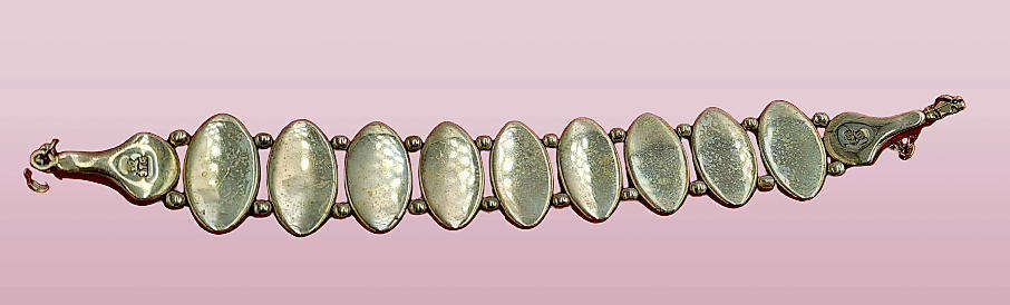 Vintage Abalone Shell Stone Silver Handmade Cluster bracelet