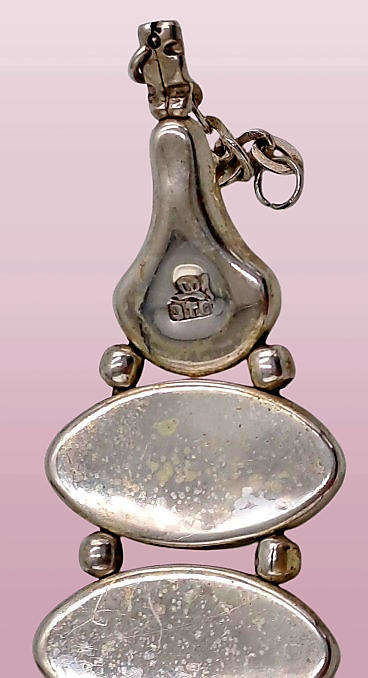 Vintage Abalone Shell Stone Silver Handmade Cluster bracelet