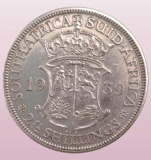 1939 South Africa .800 Silver 2½ Shillings - George VI Rex Imperator (ONLY 132897 Minted)