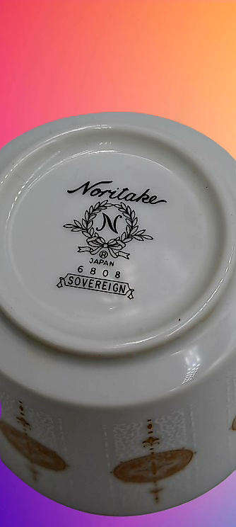 18pc Vintage 1967 to 1980 Noritake 6808 Sovereign (6 Tea Trio's)- ..still in Box one saucer chipped