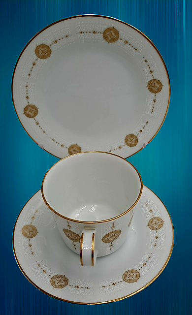18pc Vintage 1967 to 1980 Noritake 6808 Sovereign (6 Tea Trio's)- ..still in Box one saucer chipped