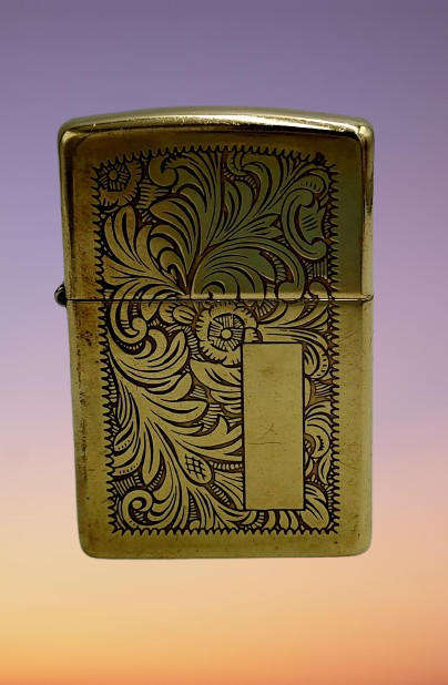Vintage Brass Zippo VENETIAN Lighter - made Bradford USA - need Flint and fluid