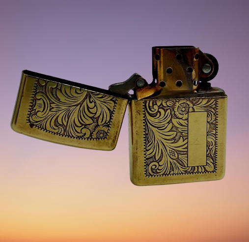 Vintage Brass Zippo VENETIAN Lighter - made Bradford USA - need Flint and fluid