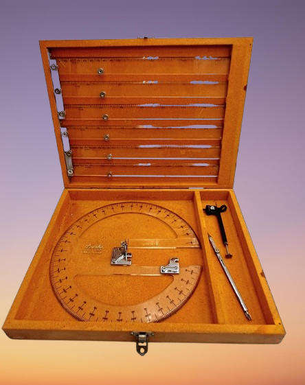 Vintage Deselec Goordenatografo 8501-set -made in Brazil-Polar coordinate for topography Set in Box