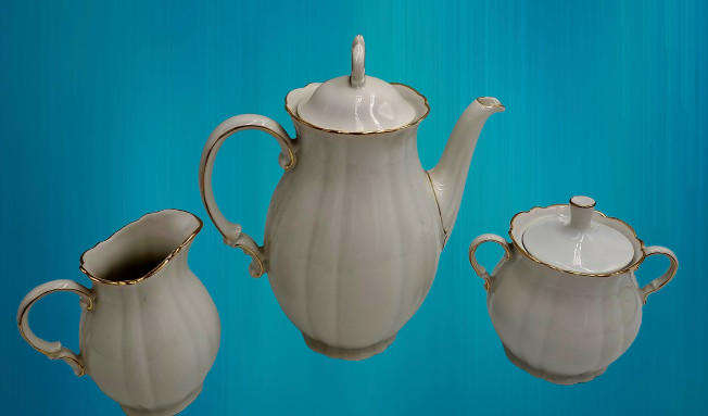 1940's 15pc Verbano Laveno Porcelain Demitasse set + 2 Saucers not from this set-Italy