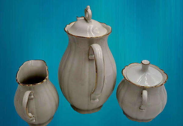 1940's 15pc Verbano Laveno Porcelain Demitasse set + 2 Saucers not from this set-Italy