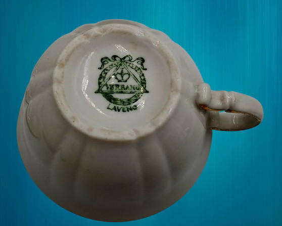1940's 15pc Verbano Laveno Porcelain Demitasse set + 2 Saucers not from this set-Italy