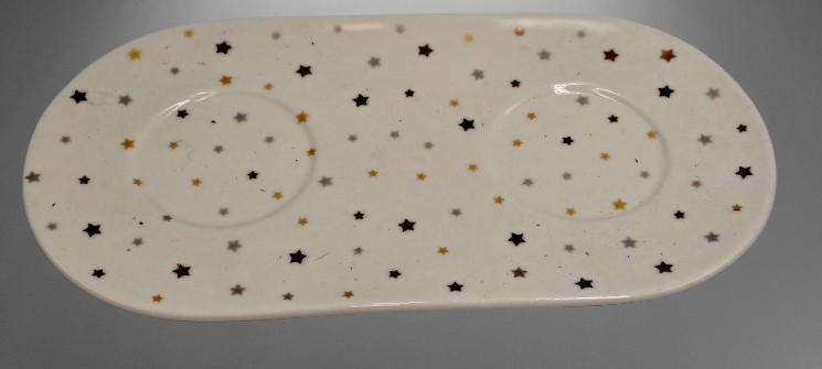 2 Zara Home -Hecho en China Porcelain Merry Christmas Cups on Tray