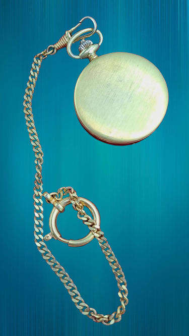 Vintage Lacher Quartz Pocket watch on chain-Made in West Germany -Working