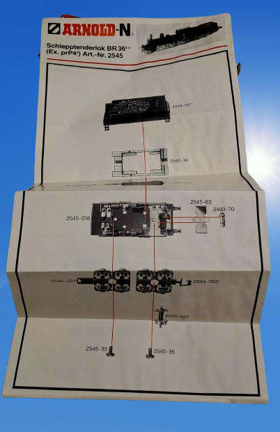 Vintage N Scale ARNOLD-N Schlepptenderlok BR36 Art No 2545 STEAM ENGINE-Boxed