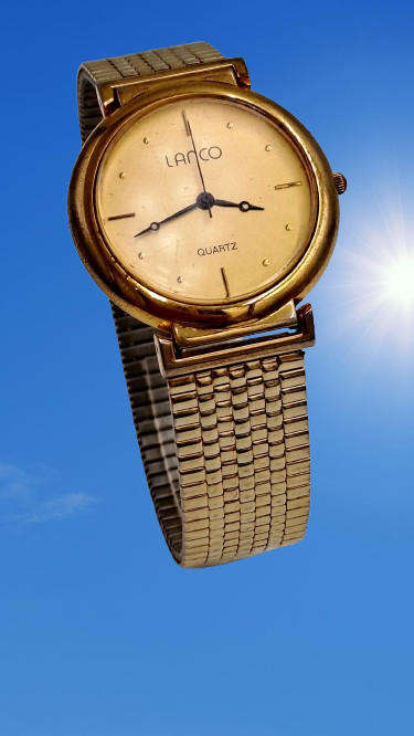 Pre-Owned Gold Tone Mens Lanco Quartz watch -Working