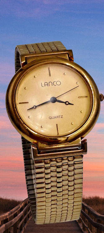 Pre-Owned Gold Tone Mens Lanco Quartz watch -Working