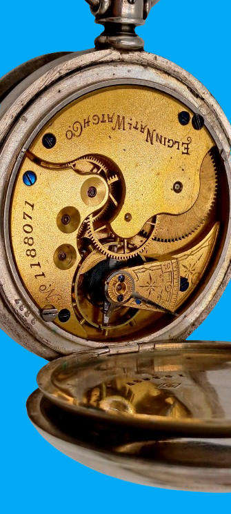 Antique 1882 Elgin Pocket watch Sn 1188071 Not working-Leader Case Coin silver