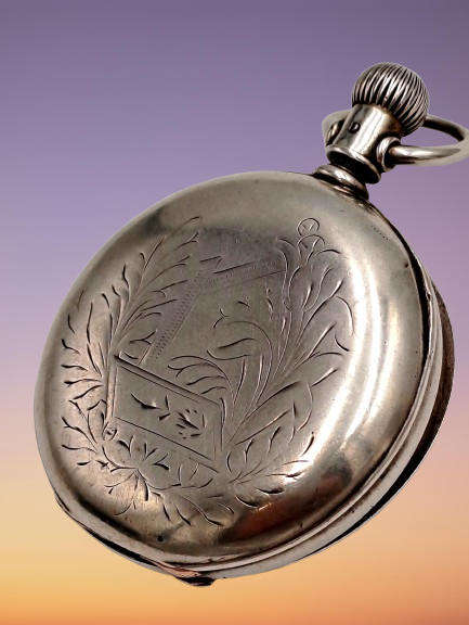 Antique 1882 Elgin Pocket watch Sn 1188071 Not working-Leader Case Coin silver