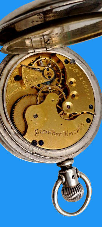 Antique 1882 Elgin Pocket watch Sn 1188071 Not working-Leader Case Coin silver