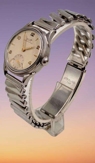 Vintage 1940's Swiss TISSOT Antimagnetique Men's Mechanical Watch -Working (sterling top strap)