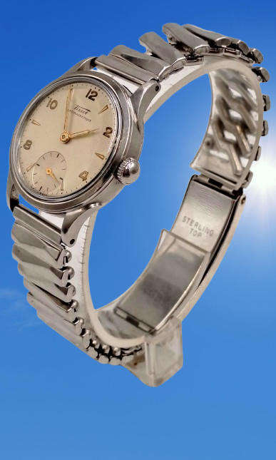 Vintage 1940's Swiss TISSOT Antimagnetique Men's Mechanical Watch -Working (sterling top strap)