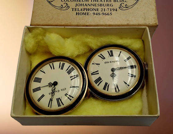 Rare Find!!! 2 x 1960's Swiss Made Old England Black Bezel Watches for repairs by CLARO Watch SA.