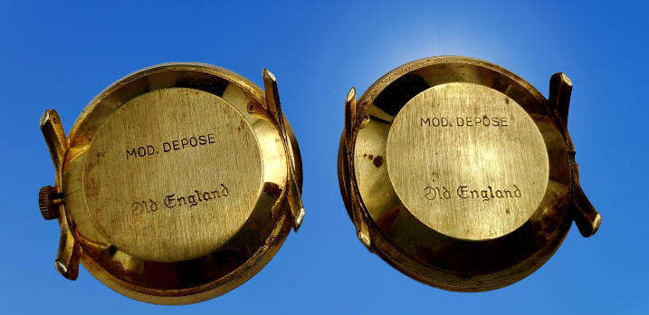 Rare Find!!! 2 x 1960's Swiss Made Old England Black Bezel Watches for repairs by CLARO Watch SA.