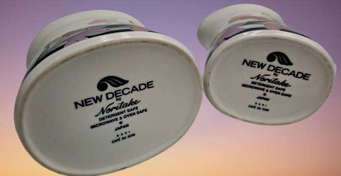 NEW DECADE Cafe du Soir by Noritake Japan 9091 -Creamer and Sugar pot -Mint Condition