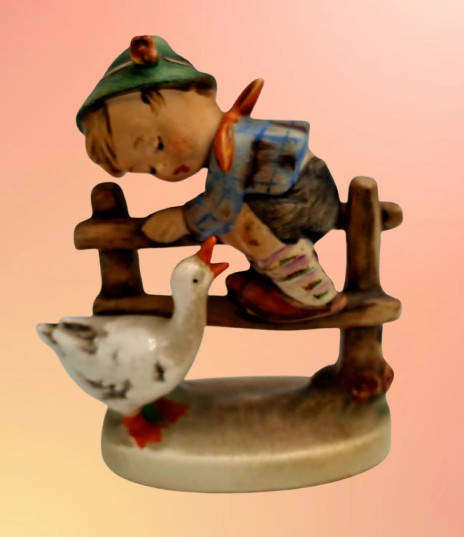 Vintage 1950's Goebel HUMMEL Barnyard Hero Boy Goose Figurine W Germany
