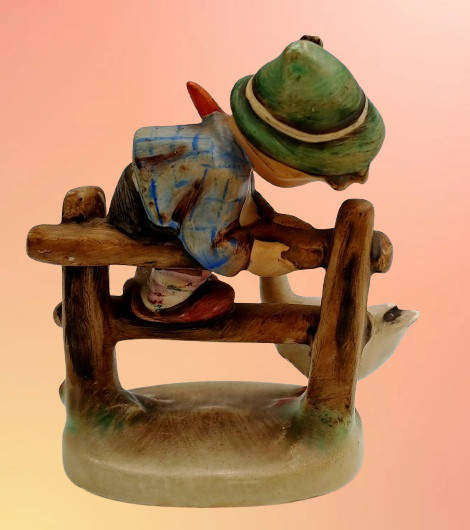 Vintage 1950's Goebel HUMMEL Barnyard Hero Boy Goose Figurine W Germany