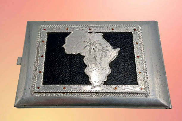 WW2 Prisoner of War Made Aluminium Trench Art Cigarette Case - Africa