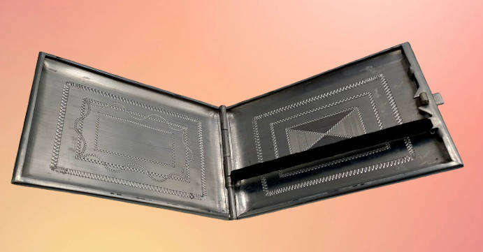 WW2 Prisoner of War Made Aluminium Trench Art Cigarette Case - Africa