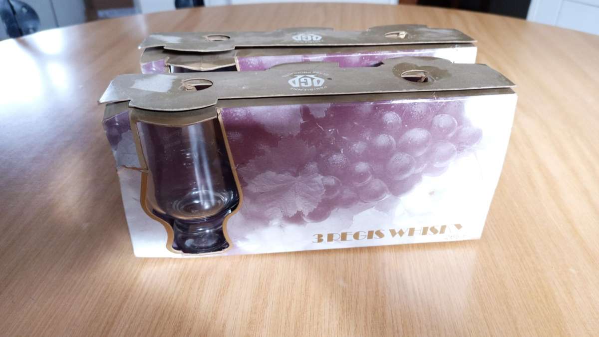 Old SAPS Engraved Glasses - 2 sets of 3 still in the original packaging