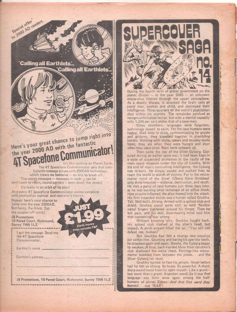 2000AD PROG 32 DATELINE: 1 OCT 77