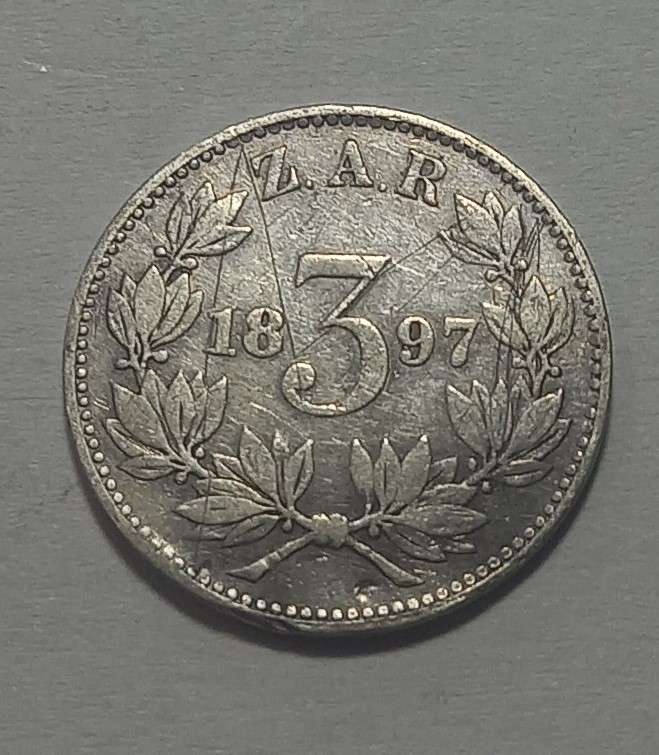 1897 ZAR 3d Silver Coin