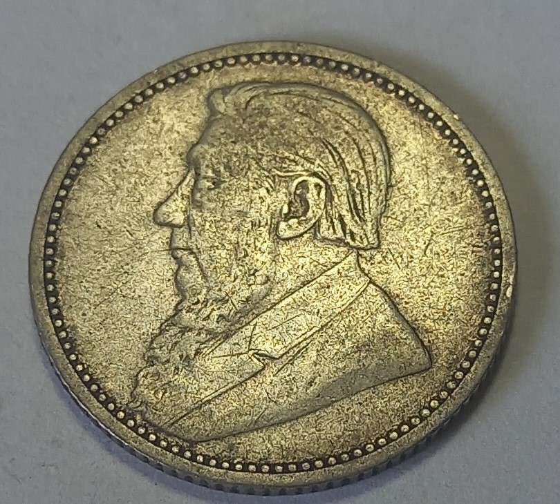 ZAR 1894, Kruger Sixpence, Silver Coin.