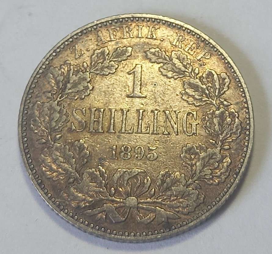 ZAR Kruger 1895, 1 Shilling, Silver Coin.