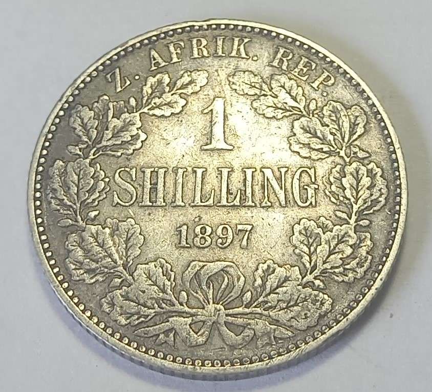 ZAR Kruger 1897, 1 Shilling, Silver Coin.