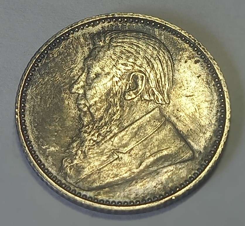 ZAR 1897, Kruger Sixpence, 6 D, Silver Coin.