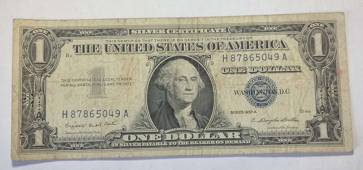 1957 Silver Certificate rare one Dollar, Blue seal