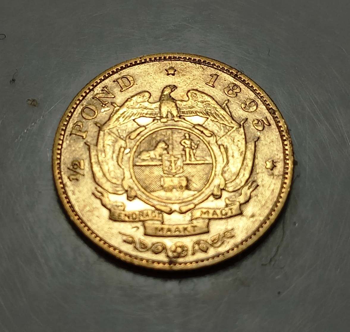 ZAR 1895 gold Half Pound, Ef / XF ?