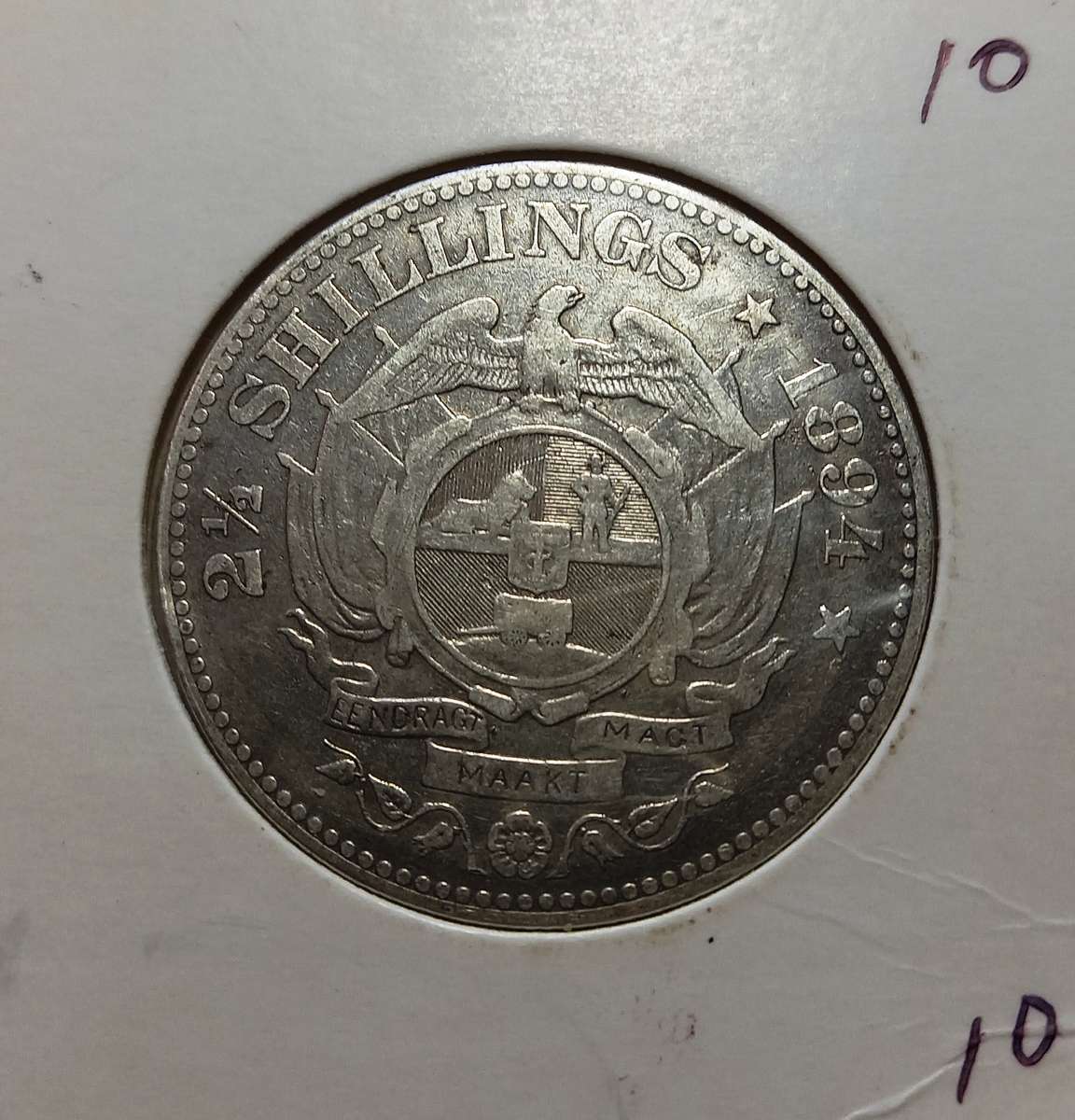 ZAR 1894 2 1/2 Shilling
