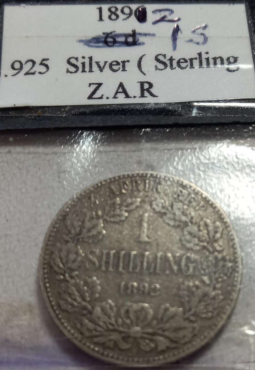 ZAR 1892, Kruger,  1 Shilling, Silver