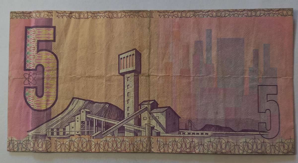 South Africa CL Stals Old R5 Bank note. BM220