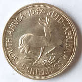 1947 SA Union silver 5 shillings (crown) coin - 80% Silver