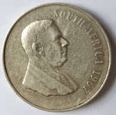 1967 1 Rand Dr. H.F Verwoerd, English - South Africa . Silver (.800) 15.0 g