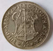 South Africa 1960 5 Shillings Silver Crown