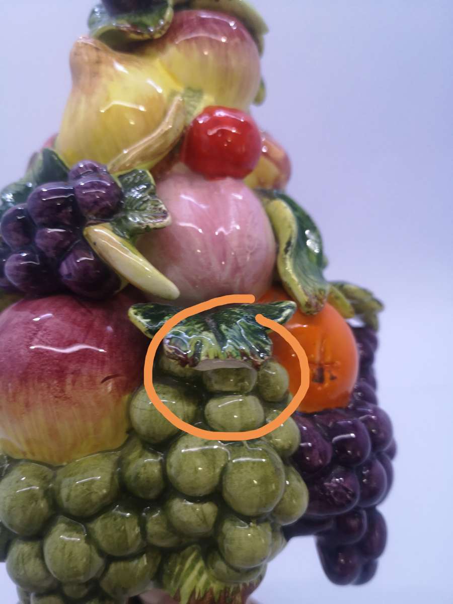 Majolica style ceramic  Topiary tree centerpiece - numbered