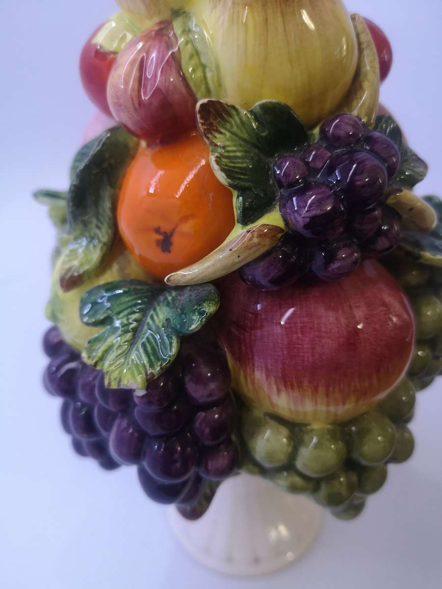 Majolica style ceramic  Topiary tree centerpiece - numbered