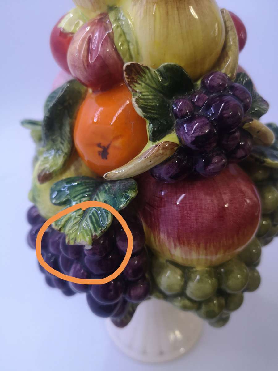 Majolica style ceramic  Topiary tree centerpiece - numbered