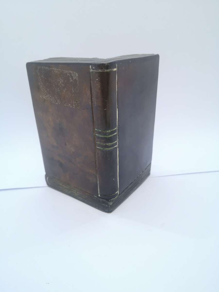 Vintage bronze book end - Girl with books