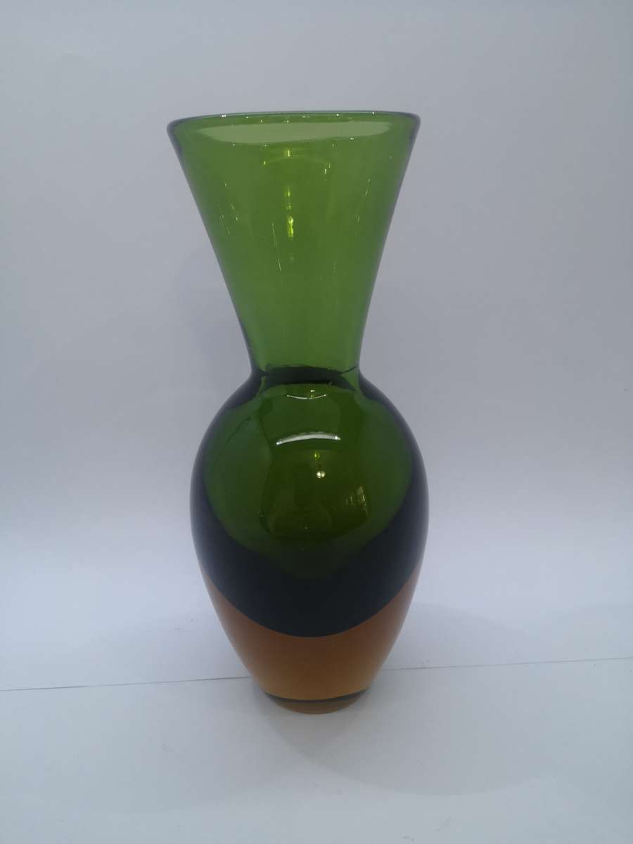 Heavy glass vase