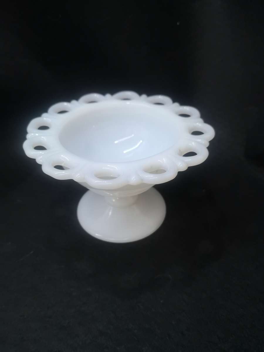 Milk glass footed bowl